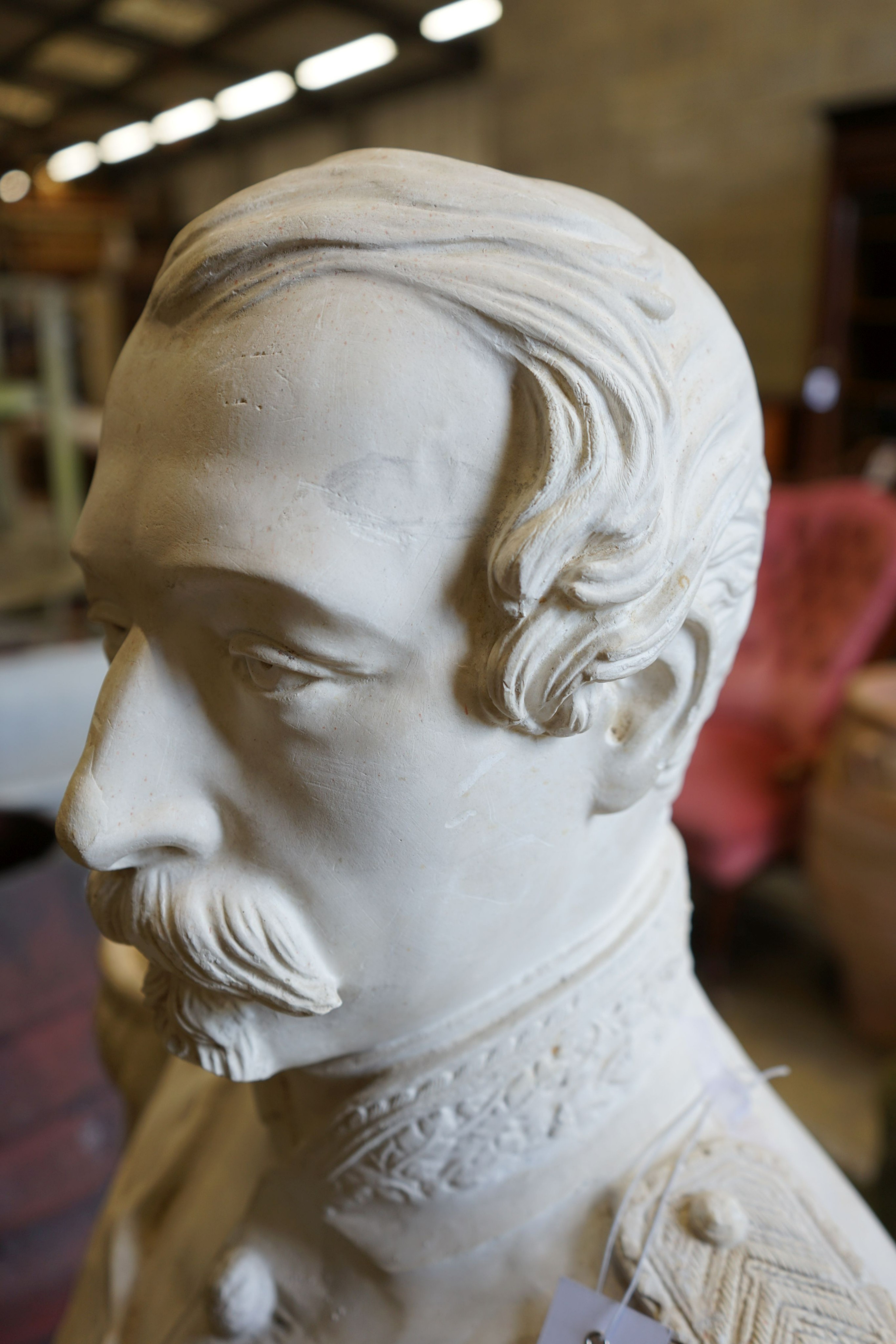 A 'Louis Napolean' faux marble bust, height 82cm